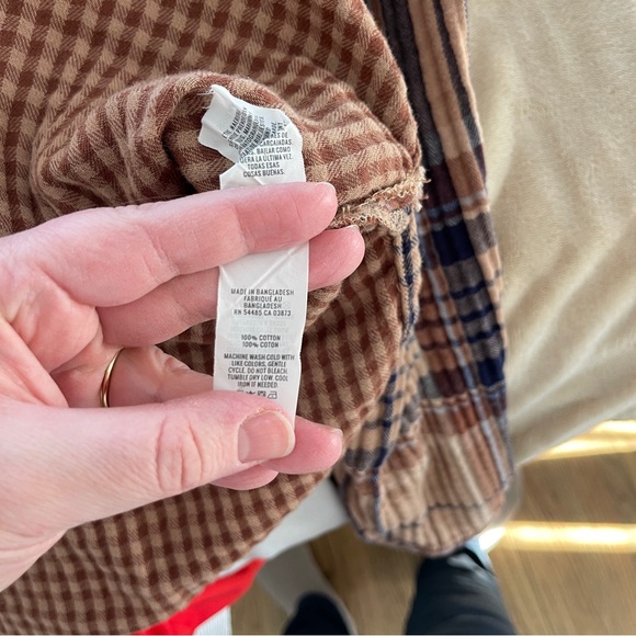 Aerie Plaid Flannel Oversized Relaxed Fit Shacket Size XL 100% Cotton - Picture 5 of 5